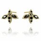 Earrings 'Black Bee' with Black Crystals, Gold Plated with 14k Gold Earrings 'Black Bee' with Black Crystals, Gold Plated with 14k Gold