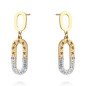 Boucles d'oreilles 'Duolife' avec Cristaux, Plaqué Or 14k