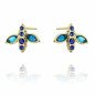 Ohrringe 'Blue Bee' mit Blauem Kristall, Vergoldet mit 14k Gold Ohrringe 'Blue Bee' mit Blauem Kristall, Vergoldet mit 14k Gold