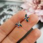 Ohrringe 'Blue Bee' mit Blauem Kristall, Vergoldet mit 14k Gold Ohrringe 'Blue Bee' mit Blauem Kristall, Vergoldet mit 14k Gold