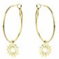 Ohrringe 'Golden Lotus' mit Lotusmotiv in Kreisen, Vergoldet mit 14k Gold Ohrringe 'Golden Lotus' mit Lotusmotiv in Kreisen, Vergoldet mit 14k Gold