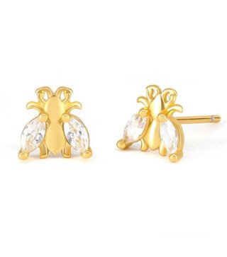 Boucles d'oreilles en acier inoxydable INSECTE ZIRCONIA