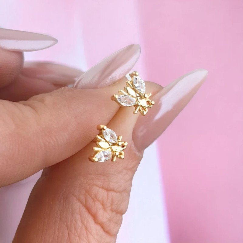 Stainless steel earrings INSECT ZIRCONIA Stainless steel earrings INSECT ZIRCONIA