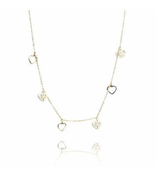 Goldene Edelstahlkette Herzen gold