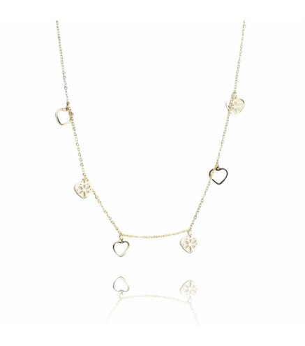 Gold stainless steel necklace hearts gold