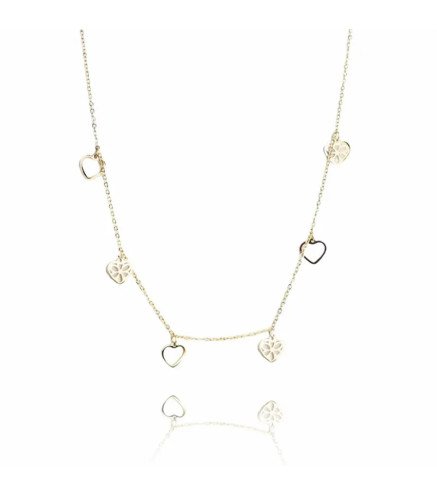 Goldene Edelstahlkette Herzen gold