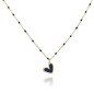 Collier en acier inoxydable doré plaqué or délicat cœur noir avec perles Collier en acier inoxydable doré plaqué or délicat cœur noir avec perles