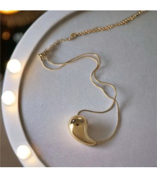 Gold stainless steel necklace Elegant Drop