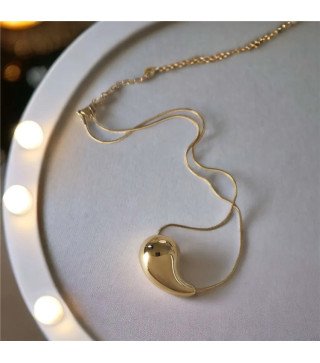 Goldene Edelstahlkette Eleganter Tropfen
