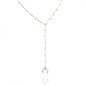 Stainless steel necklace with falling white pearls and moon Stainless steel necklace with falling white pearls and moon