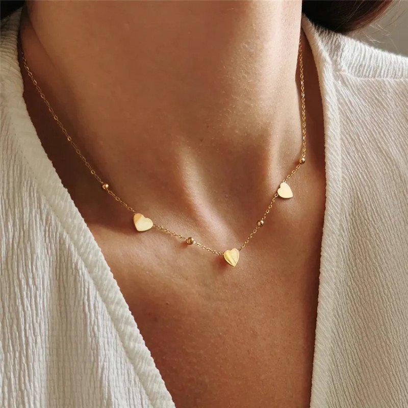 Vergoldete Edelstahlkette BOHO hearts Vergoldete Edelstahlkette BOHO hearts