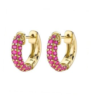 Boucles d'oreilles en acier inoxydable FUCHSIA ZIRCONIA