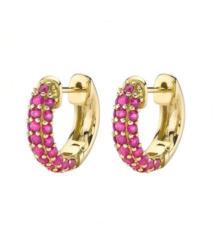 Stainless steel earrings FUCHSIA ZIRCONIA