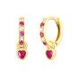 Roestvrijstalen hangende oorbellen FUCHSIA HEART Roestvrijstalen hangende oorbellen FUCHSIA HEART