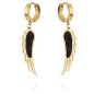 Stainless steel earrings BLACK WING