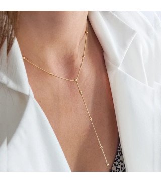 Edelstahlkette mit fallenden Tropfen Bottega