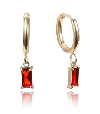 Stainless steel earrings RED EYE