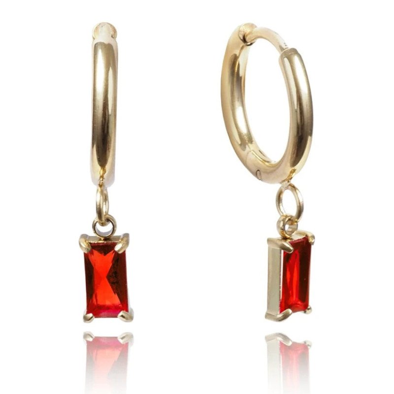 Stainless steel earrings RED EYE