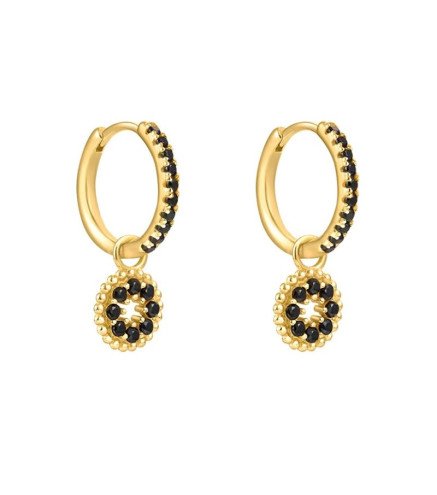 14K gold-plated stainless steel earrings BLACK MIRACLE