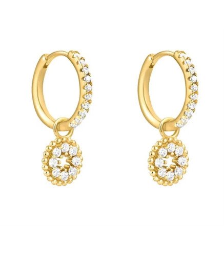 Boucles d'oreilles en acier inoxydable plaqué or 14K WHITE MIRACLE