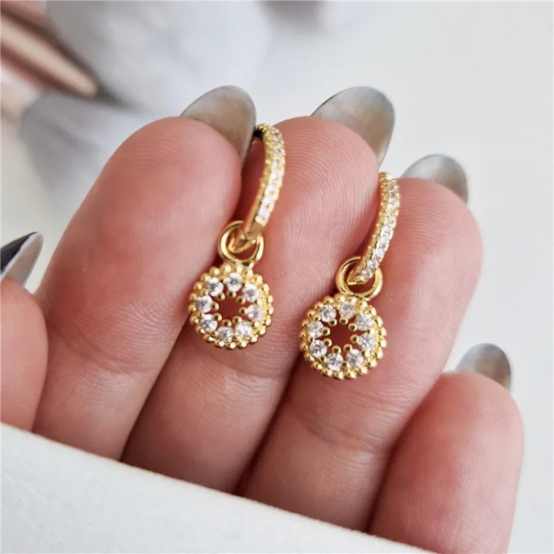 Boucles d'oreilles en acier inoxydable plaqué or 14K WHITE MIRACLE Boucles d'oreilles en acier inoxydable plaqué or 14K WHITE MIRACLE