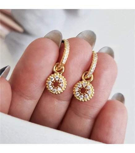 Boucles d'oreilles en acier inoxydable plaqué or 14K WHITE MIRACLE