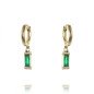 Boucles d'oreilles en acier inoxydable plaqué or 14K GREEN EYE