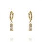 Gold-plated stainless steel earrings rectangular WHITE EYE Gold-plated stainless steel earrings rectangular WHITE EYE