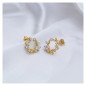 Boucles d'oreilles en acier inoxydable COURONNE DE FLEURS