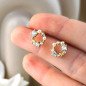 Boucles d'oreilles en acier inoxydable COURONNE DE FLEURS
