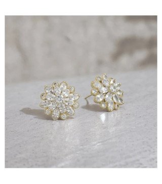 Stainless steel earrings FLOWER CRYSTAL