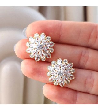 Stainless steel earrings FLOWER CRYSTAL