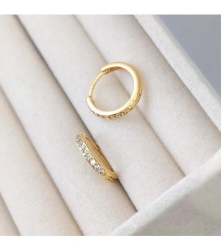 Stainless steel earrings CIRCLES ZIRCONIA