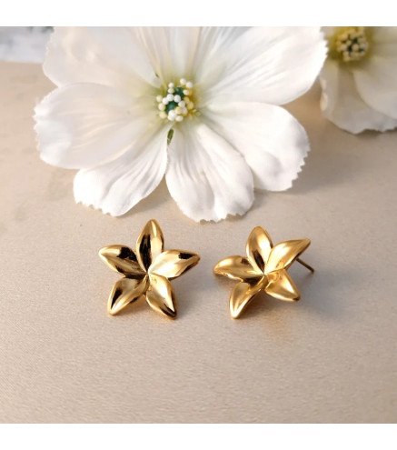 Kolczyki ze stali szlachetnej FLOWER gold
