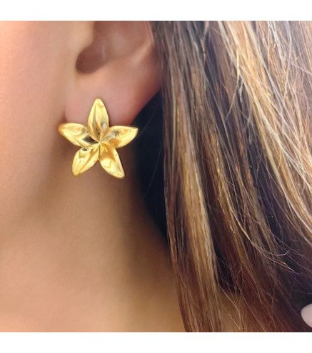 Kolczyki ze stali szlachetnej FLOWER gold