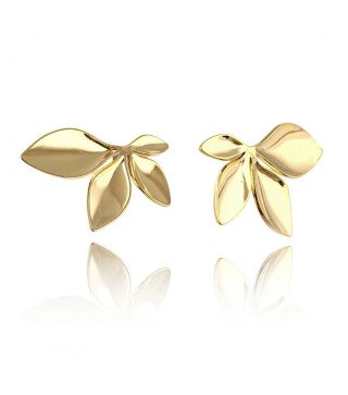 Stainless steel earrings PETALS FLOWER gold