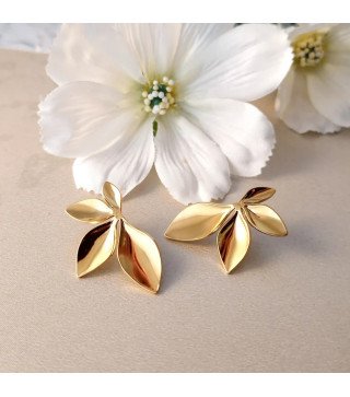 Boucles d'oreilles en acier inoxydable PETALS FLOWER or