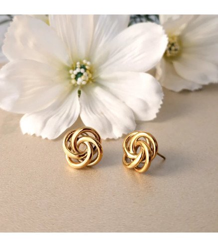 Kolczyki ze stali szlachetnej FOUR CIRCLES gold