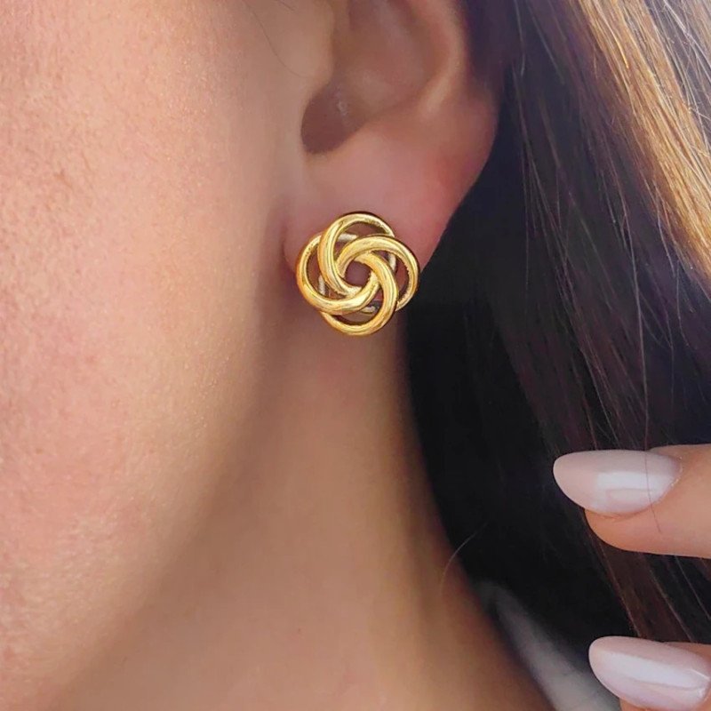 Kolczyki ze stali szlachetnej FOUR CIRCLES gold