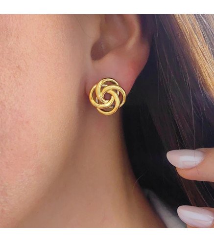 Kolczyki ze stali szlachetnej FOUR CIRCLES gold