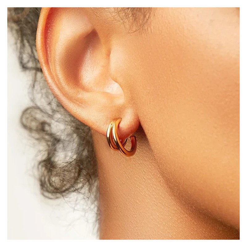 Mit 14K Gold plattierte Edelstahlohrringe AMSTERDAM