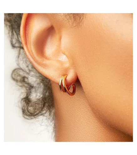 14K gold-plated stainless steel earrings AMSTERDAM