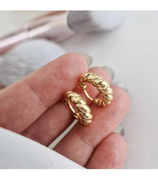 Boucles d'oreilles en acier inoxydable doré ENTRELACÉ BERLIN