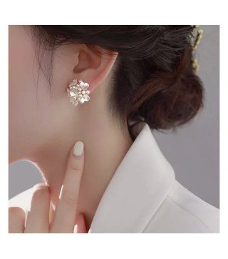 Kolczyki stal szlachetna PEARLS FLOWERS