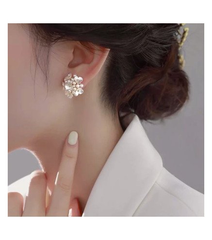 Kolczyki stal szlachetna PEARLS FLOWERS
