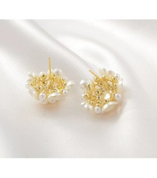 Boucles d'oreilles en acier inoxydable PEARLS FLOWERS