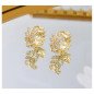 Boucles d'oreilles en acier inoxydable cercles pendants LEAF