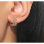 Boucles d'oreilles en acier inoxydable cercles pendants LEAF