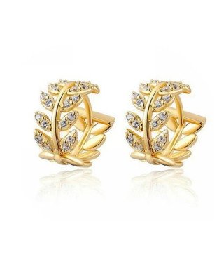Stainless steel earrings hanging circles LEAF