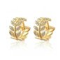 Boucles d'oreilles en acier inoxydable cercles pendants LEAF